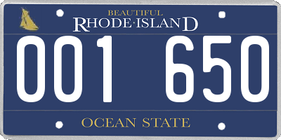 RI license plate 001650