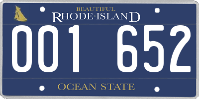 RI license plate 001652