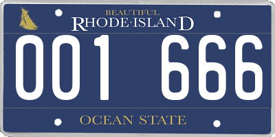 RI license plate 001666