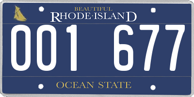 RI license plate 001677