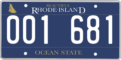 RI license plate 001681