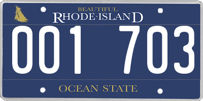 RI license plate 001703