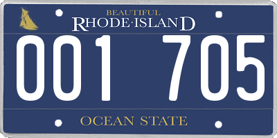 RI license plate 001705