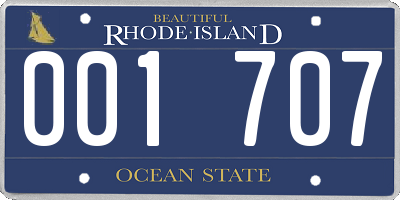 RI license plate 001707