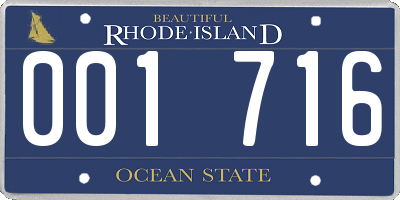 RI license plate 001716