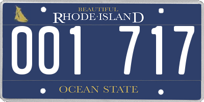RI license plate 001717