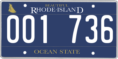 RI license plate 001736