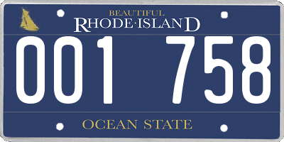 RI license plate 001758