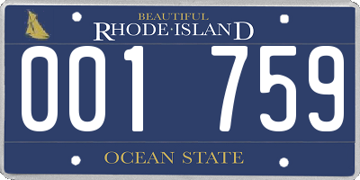 RI license plate 001759