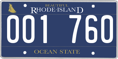 RI license plate 001760