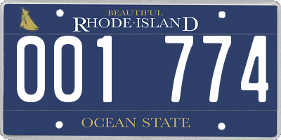 RI license plate 001774