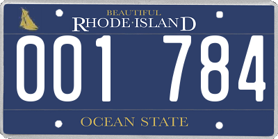 RI license plate 001784