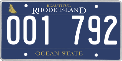 RI license plate 001792