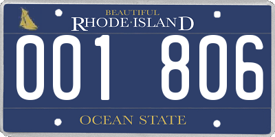 RI license plate 001806