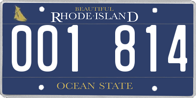 RI license plate 001814