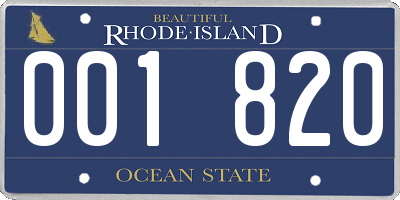 RI license plate 001820