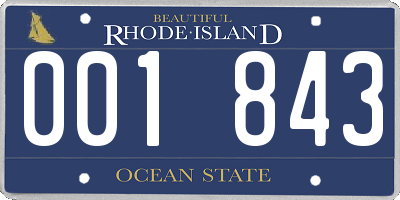 RI license plate 001843