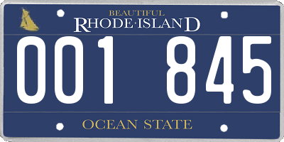 RI license plate 001845