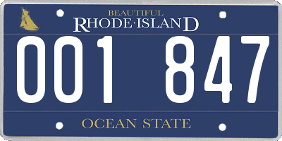 RI license plate 001847
