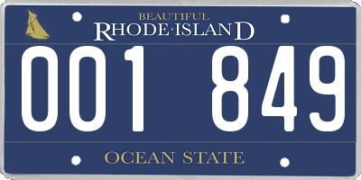 RI license plate 001849