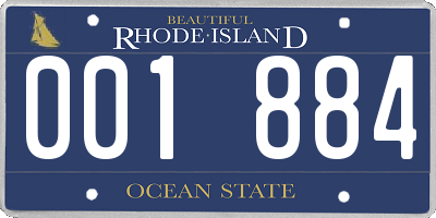RI license plate 001884