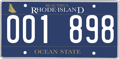 RI license plate 001898