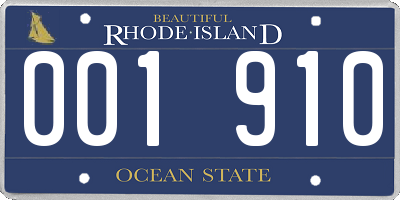 RI license plate 001910