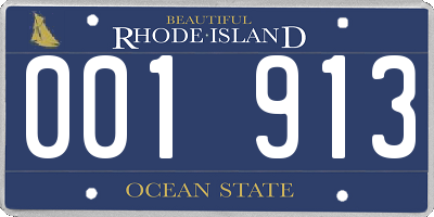 RI license plate 001913