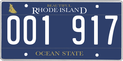 RI license plate 001917