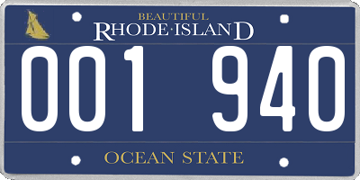 RI license plate 001940