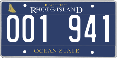 RI license plate 001941