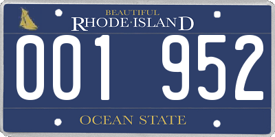 RI license plate 001952