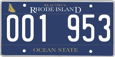 RI license plate 001953