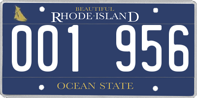 RI license plate 001956