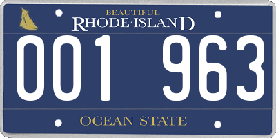 RI license plate 001963