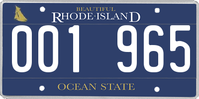 RI license plate 001965