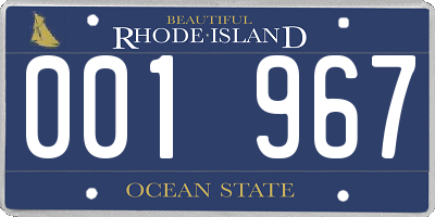 RI license plate 001967