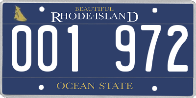 RI license plate 001972