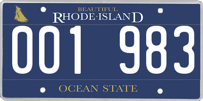 RI license plate 001983