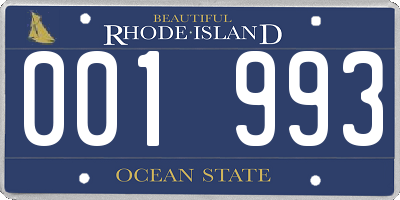 RI license plate 001993