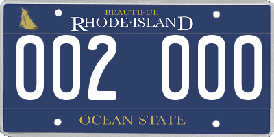 RI license plate 002000