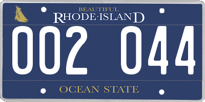 RI license plate 002044