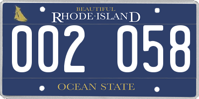 RI license plate 002058
