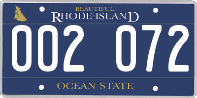 RI license plate 002072