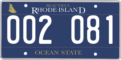 RI license plate 002081