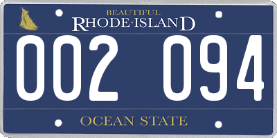 RI license plate 002094