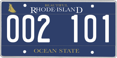 RI license plate 002101