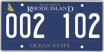 RI license plate 002102