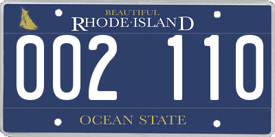 RI license plate 002110