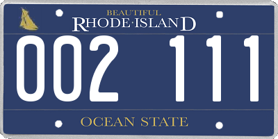 RI license plate 002111